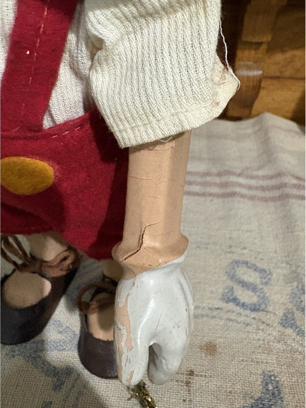 Antique 1939 Crown toy Co Pinocchio Walt Disney Composition Doll, Complete - Picture 6 of 15